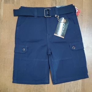 Skool Threads Boys Navy School Uniform Cargo Shorts‎ Size 10 Slim Straight